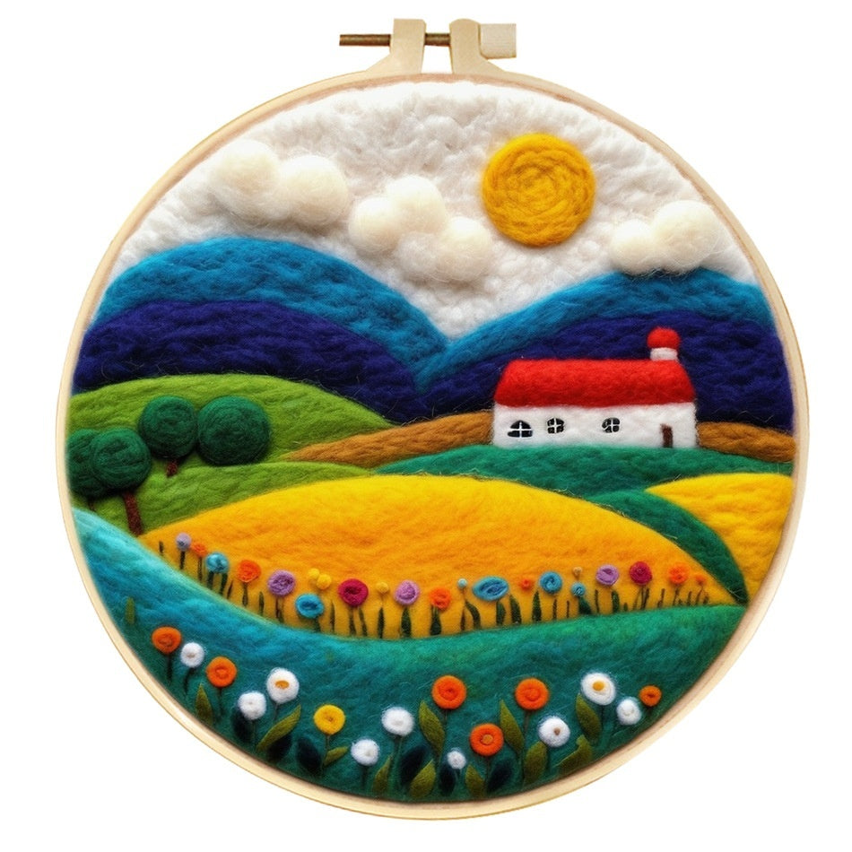 Wool Felt Painting With Embroidery Frame Needle Felt Supplies Suitable For Beginners My Store