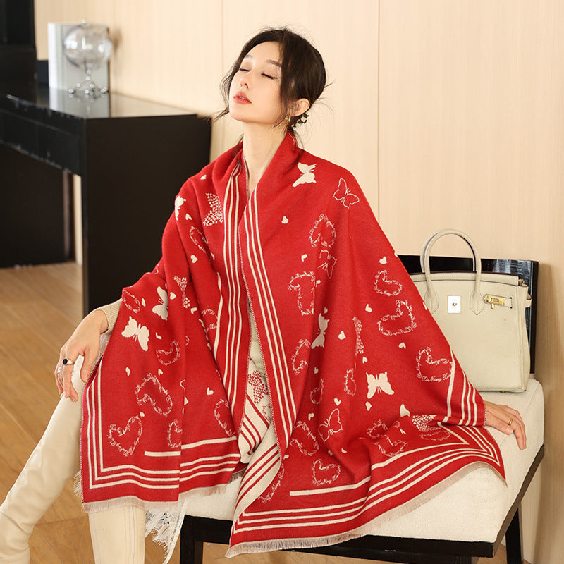 Female Versatile Fashion Thickened Warm Cashmere Scarf My Store