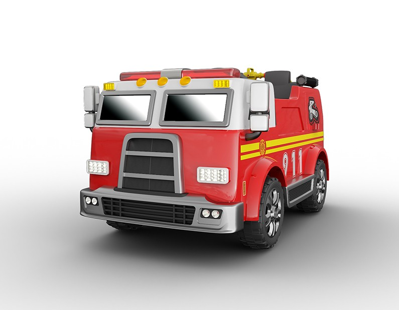Fire Truck Ride On Toy 2 Seater Red W/Fire Hose Function PA System
