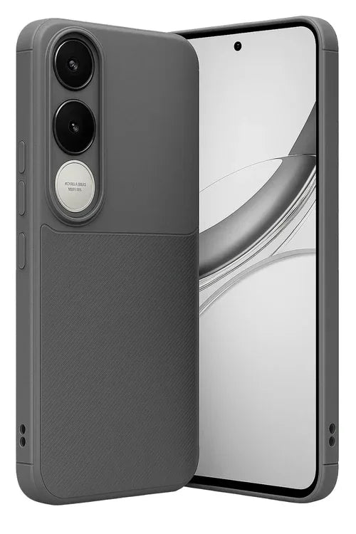Vivo V50 Lite 4g Case with Camera Protection, Brushed Carbon Design,