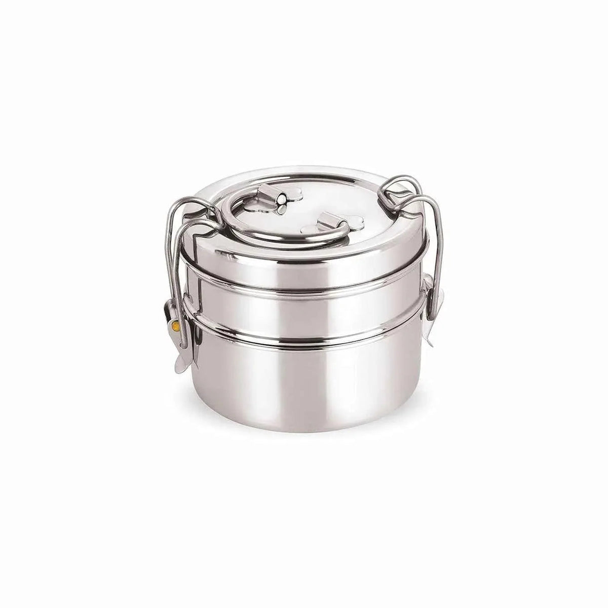 2 Tier Stainless Steel Lunch Box with Lock Clip