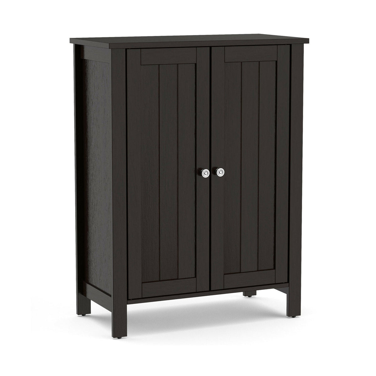 2-Door Bathroom Floor Storage Cabinet Space Saver Organizer