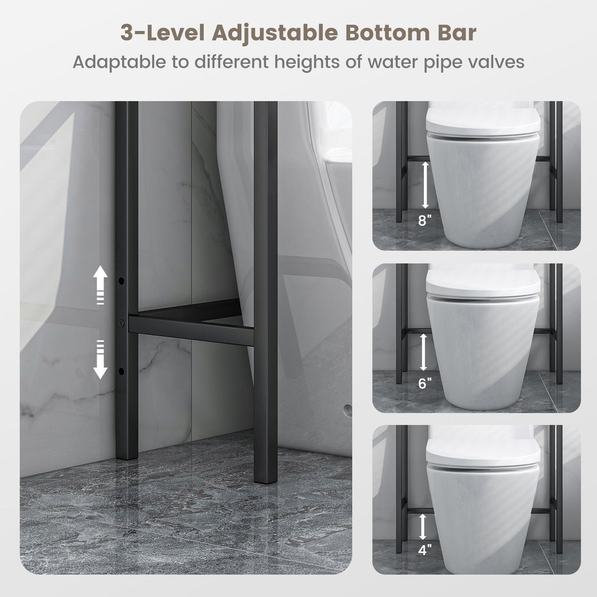 3-Tier Over-The-Toilet Bathroom Spacesaver Storage Rack