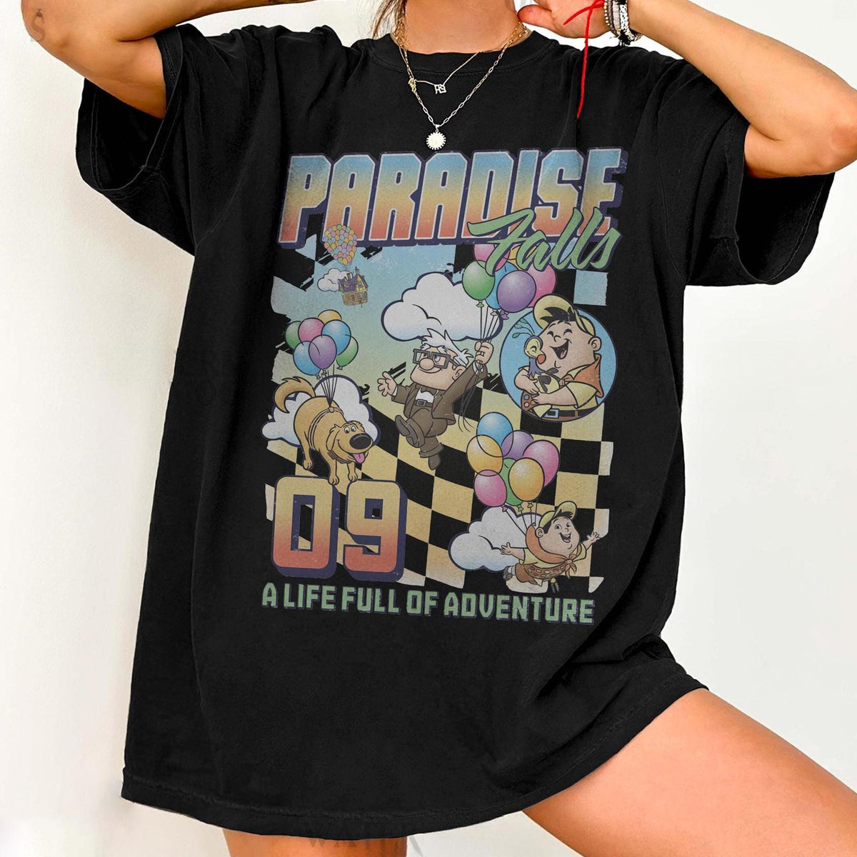Retro Paradise Falls Up Movie — Bella+Canvas Tee