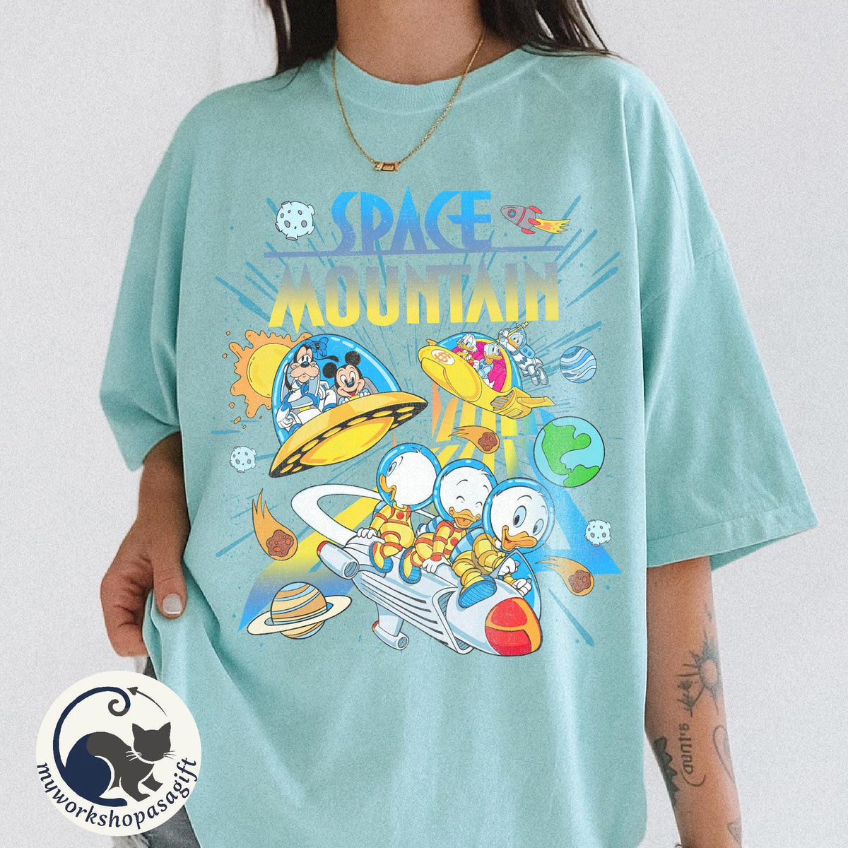 Space Mountain Retro 90s Mickey Friends — Comfort Colors Tee