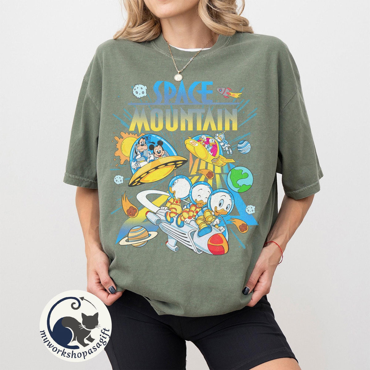 Space Mountain Retro 90s Mickey Friends — Comfort Colors Tee