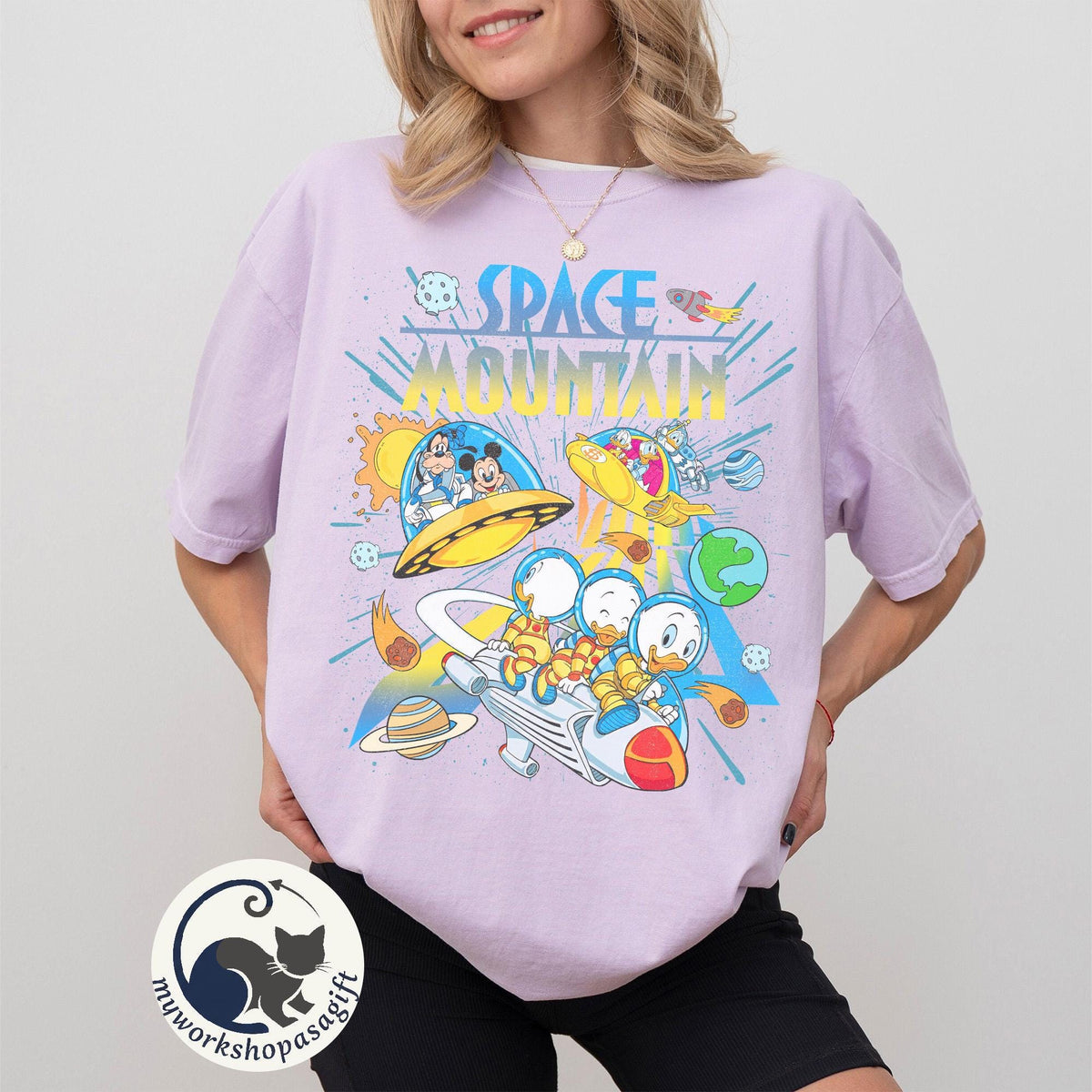 Space Mountain Retro 90s Mickey Friends — Comfort Colors Tee