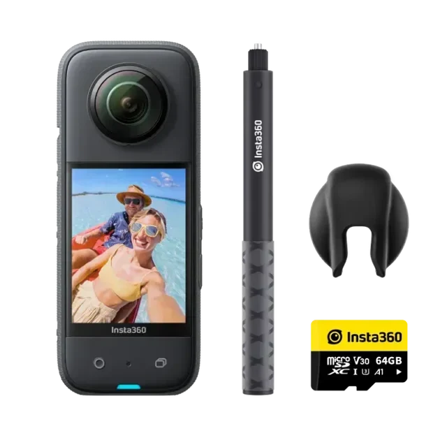 Insta360 X3 64GB Vlog Kit - 360 Action Camera with 5.7K 360, 4K Single-Lens Camera, Waterproof (Refurbished)