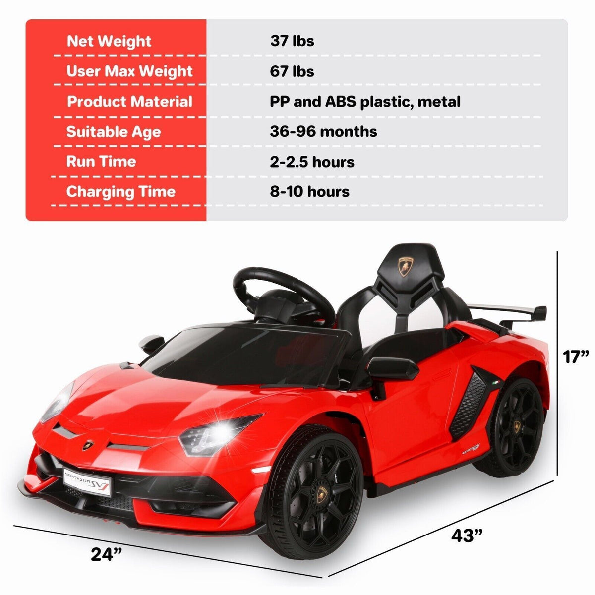 Premium 12V Ride-On Car for Kids with Remote Control, Lights, Music, and Openable Doors