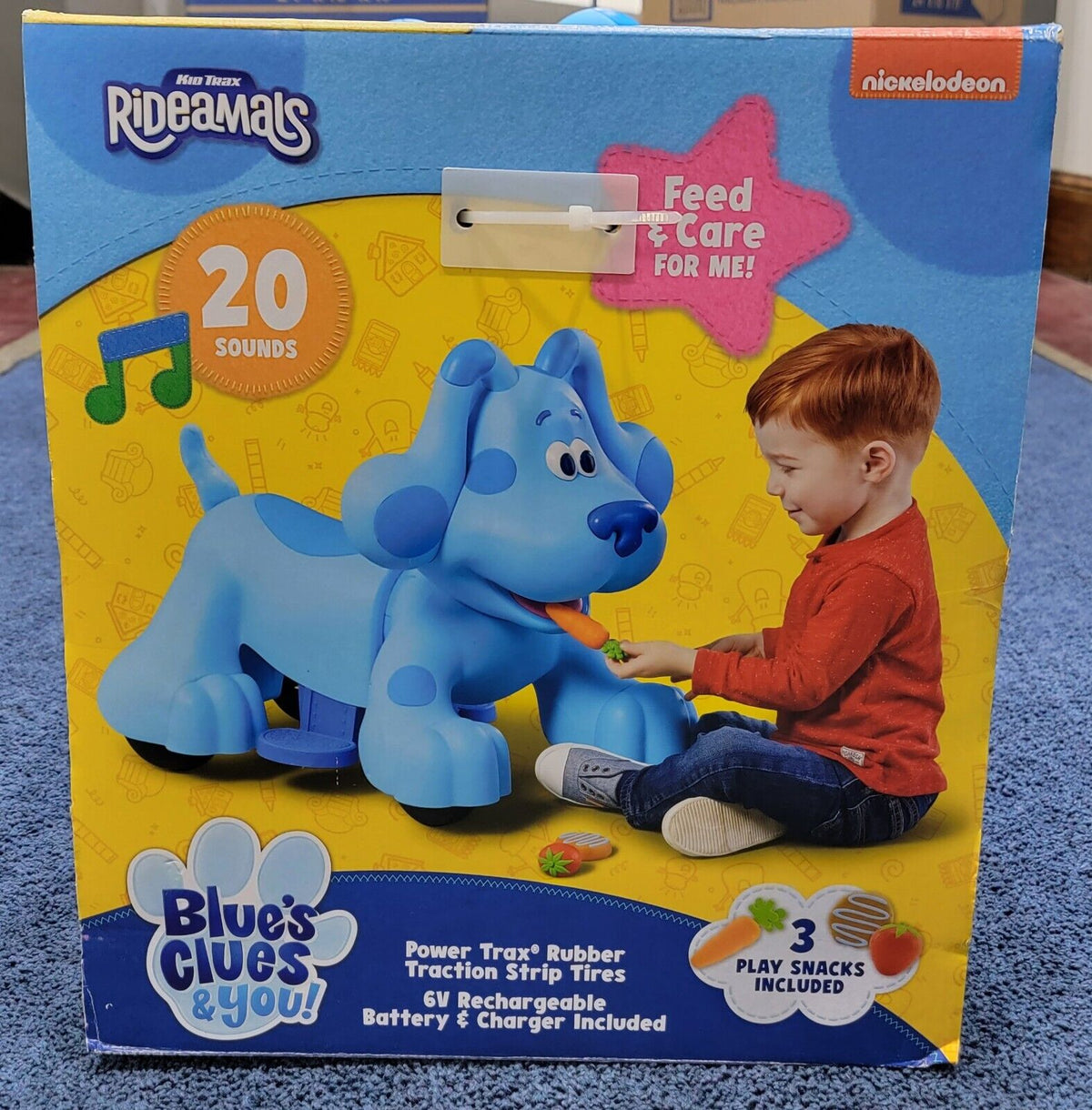 Kid Trax Blue's Clues Rideamals Interactive Ride-On Toy with Snack Time Feature - Brand New MagicCars