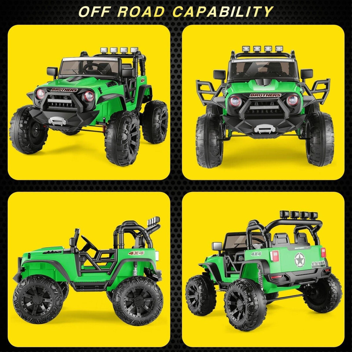Kids Electric Jeep 24V with Remote Control, LED Lights, MP3, and USB