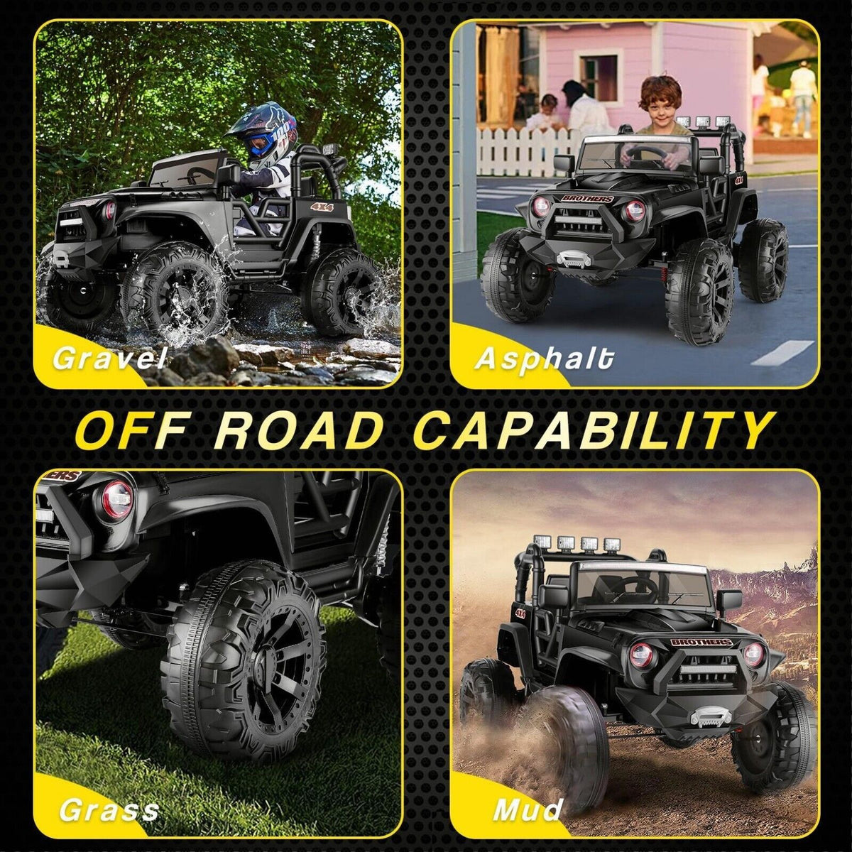 2-Seater 24V Electric Ride-On Toy Truck for Kids with Remote Control