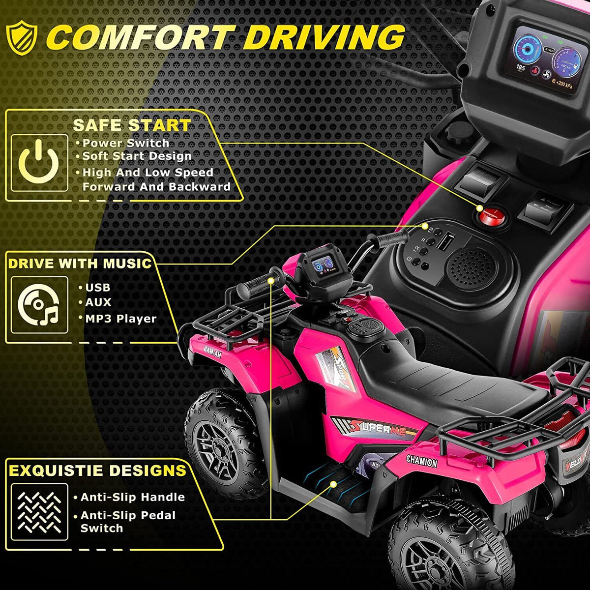 Kids Electric Jeep Truck with Remote Control - 24V/12V, 3 Speeds, 4 Types Available