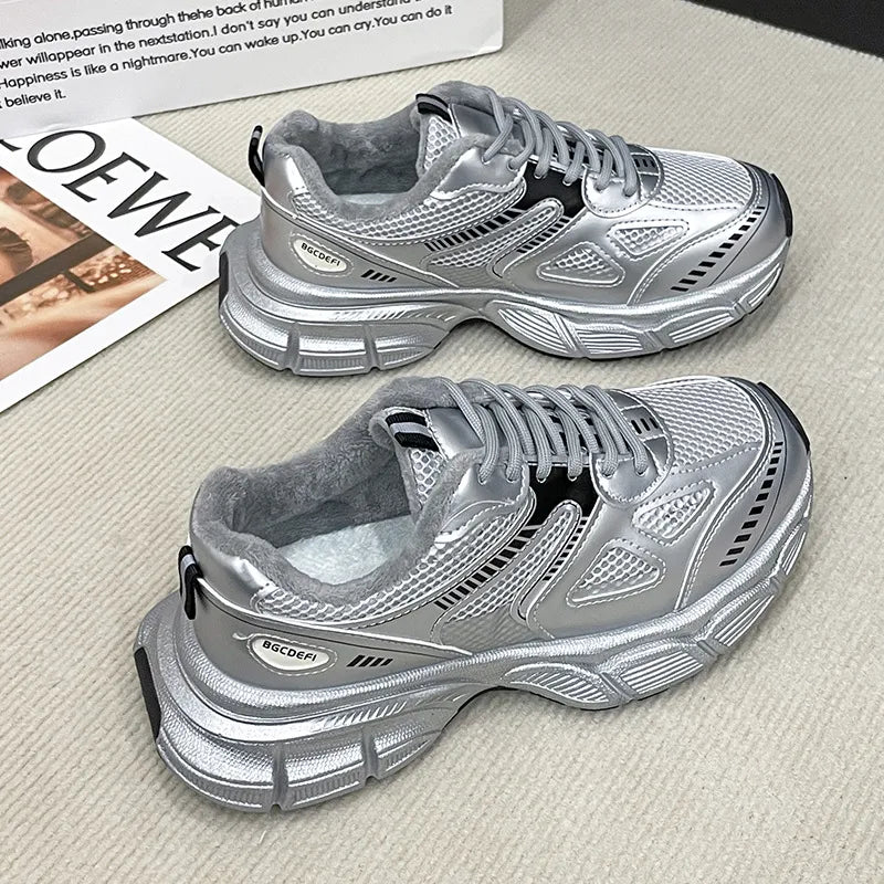 Lace Up Platform Athletic Shoes