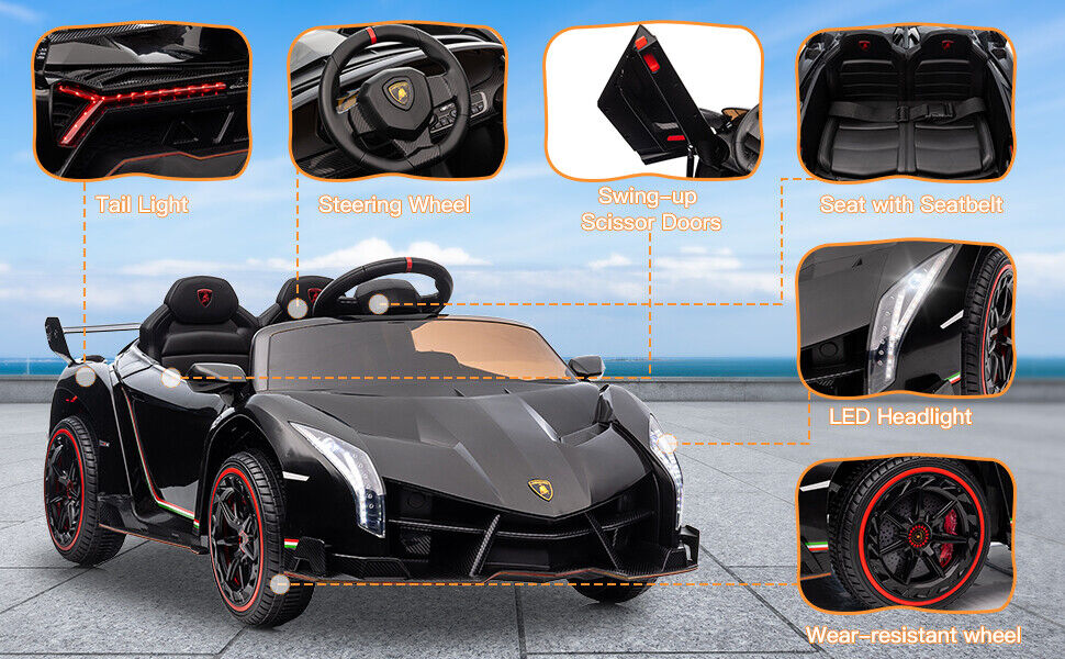 12V Remote Control Licensed Lamborghini Style Kids Electric Ride On Car Toy MagicCars