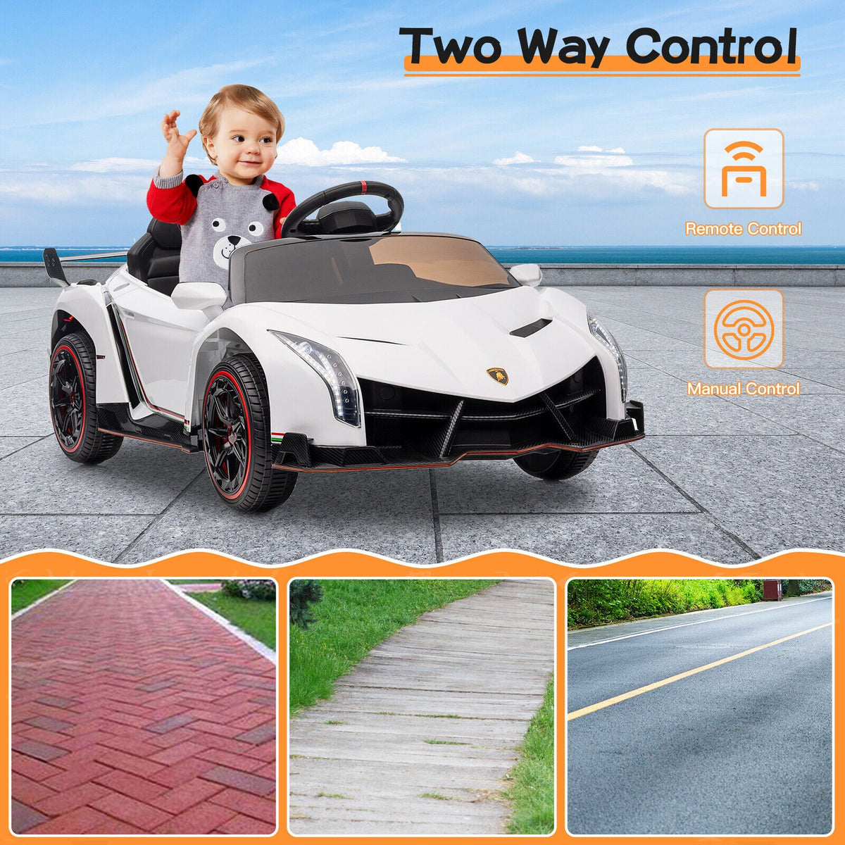 Licensed Lamborghini Electric Ride-On Car for Kids with Remote Control - 12V Vehicle Toy MagicCars