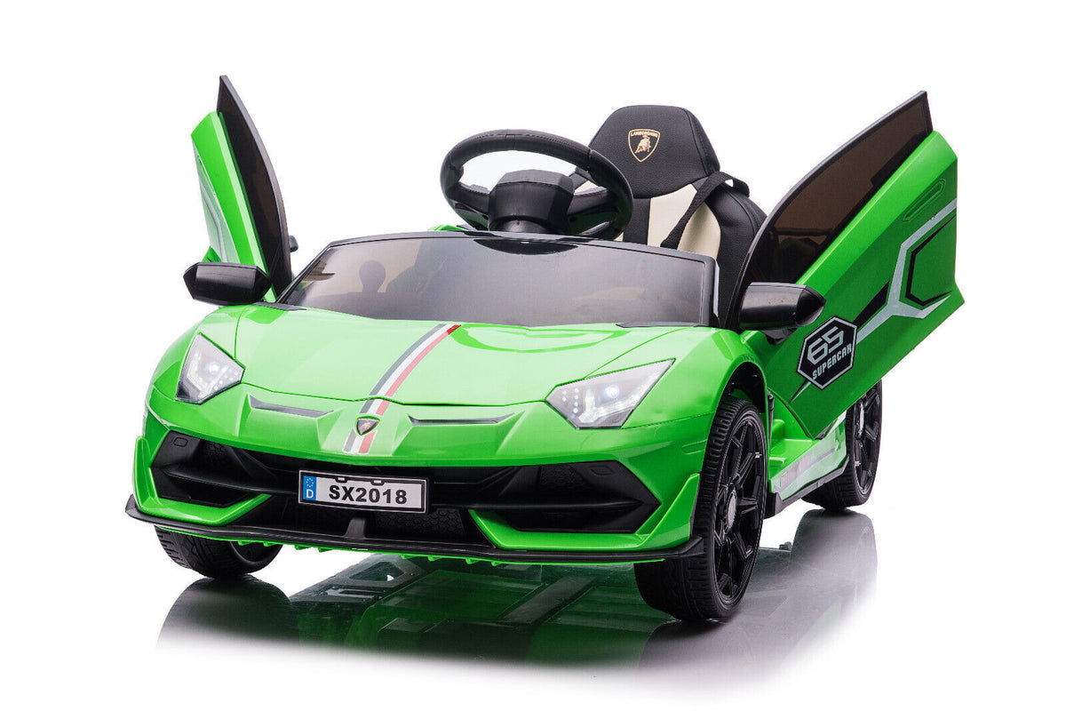 Licensed Lamborghini Ride-On Car Toy with Hydraulic Door and 3-Speed Function - 2x35W Motor, 12V Battery