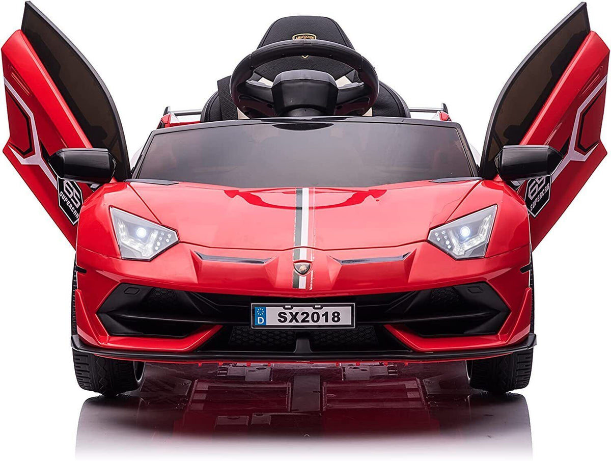 Licensed Lamborghini Ride-On Car Toy with Hydraulic Door and 3-Speed Function - 2x35W Motor, 12V Battery