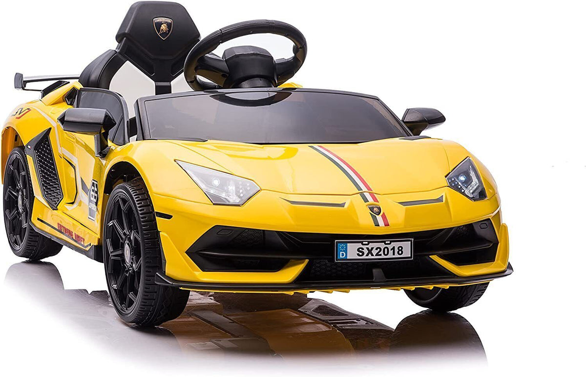 Licensed Lamborghini Ride-On Car Toy with Hydraulic Door and 3-Speed Function - 2x35W Motor, 12V Battery