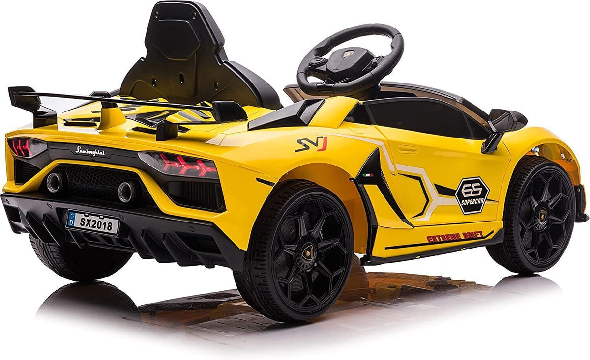 Licensed Lamborghini Ride-On Car Toy with Hydraulic Door and 3-Speed Function - 2x35W Motor, 12V Battery