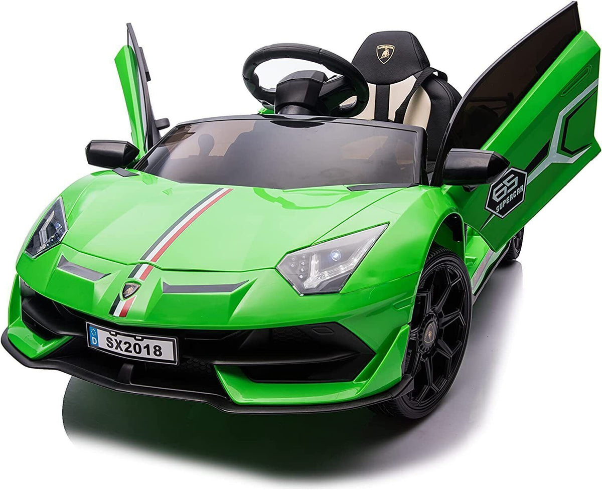 Licensed Lamborghini Ride-On Car Toy with Hydraulic Door and 3-Speed Function - 2x35W Motor, 12V Battery