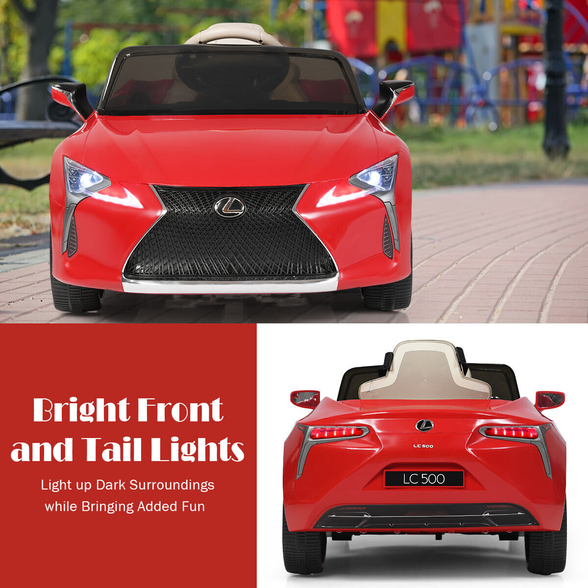Licensed Lexus LC500 Electric Ride-On Car for Kids with Remote Control - Red