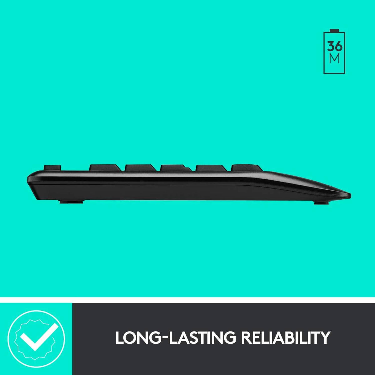 Logitech Wireless Combo Full-Sized Keyboard with Comfortable Right-Handed Mouse (Refurbished)