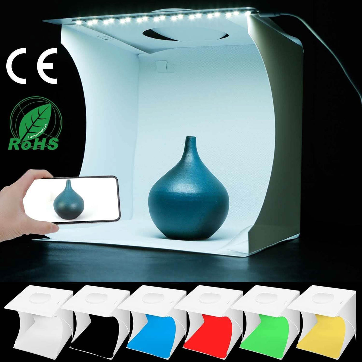 Mini Photo Studio Box Photography with 6 Color Backdrops
