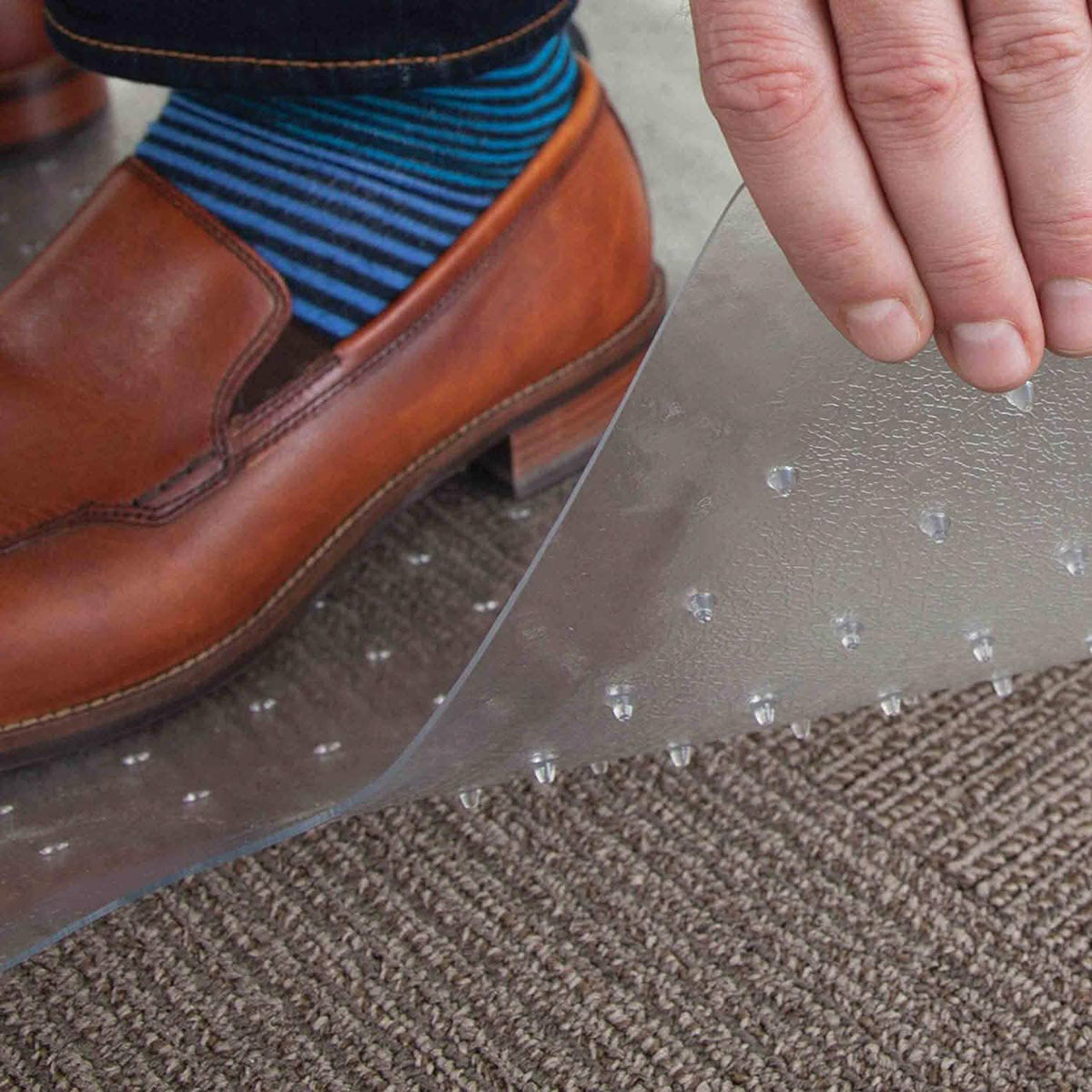 OFM ESS Collection Chair Mat with Lip for Carpet