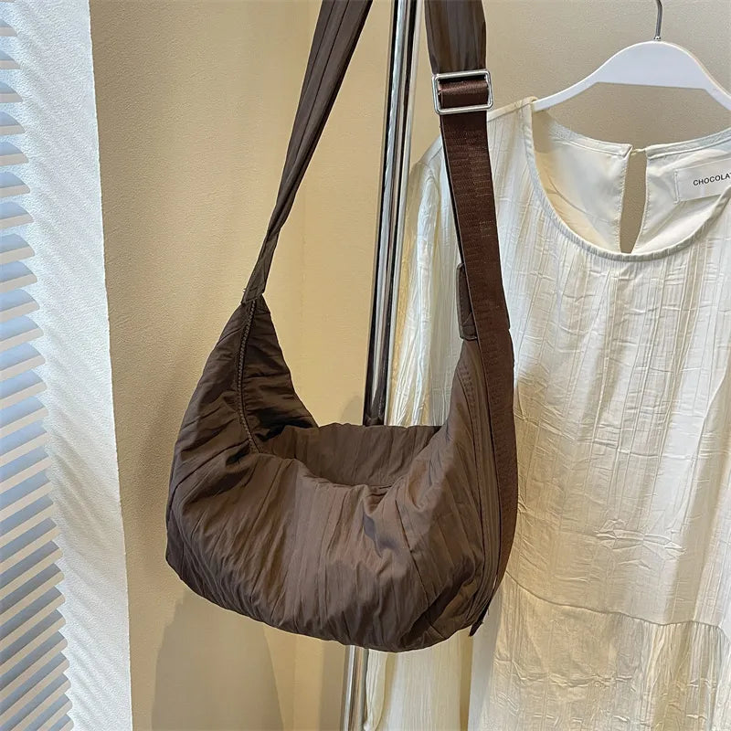 Pleated Dumpling Crossbody Bag