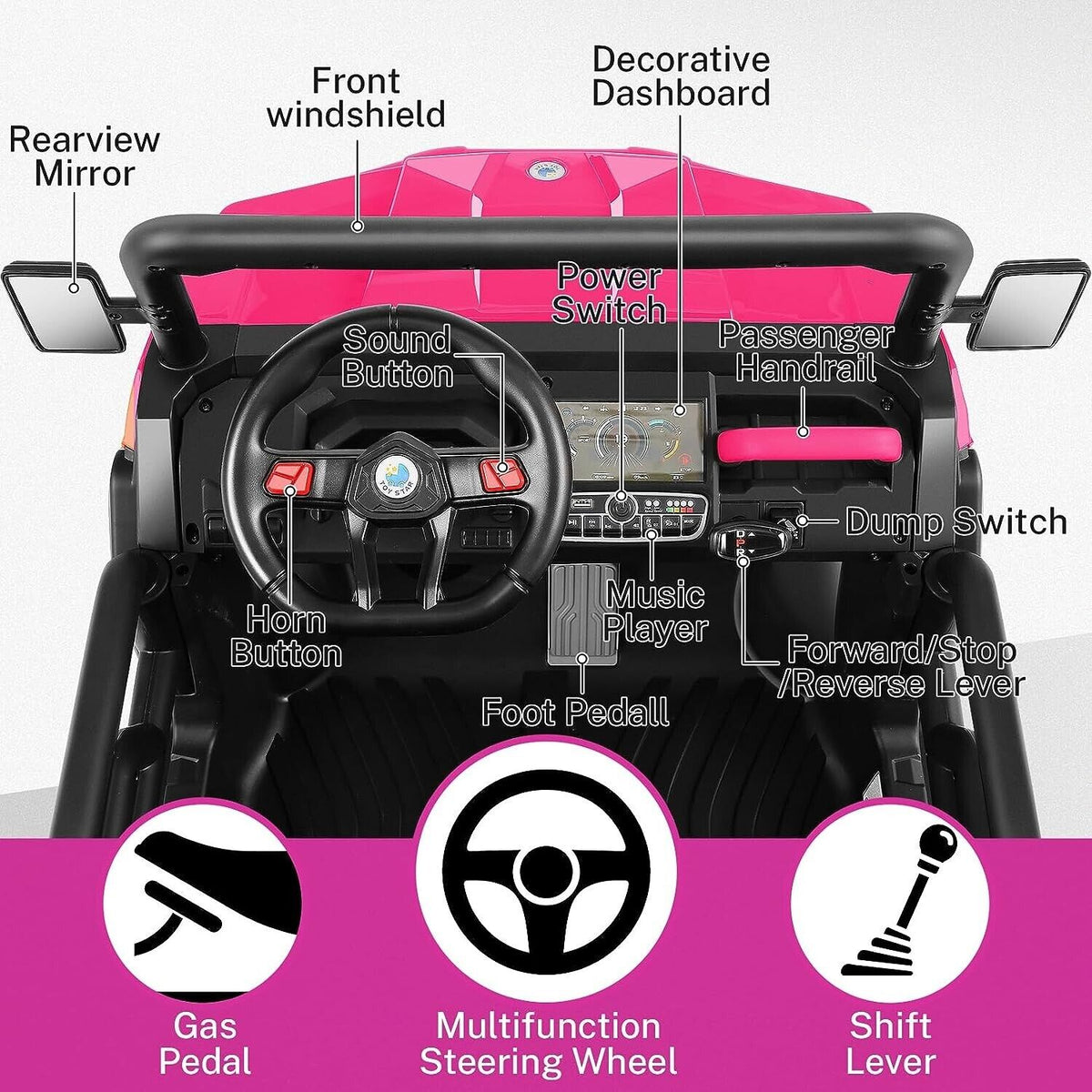 Powerful 24V UTV Ride-On with Dump Bed and 4WD - Perfect for Adventure Seekers! MagicCars