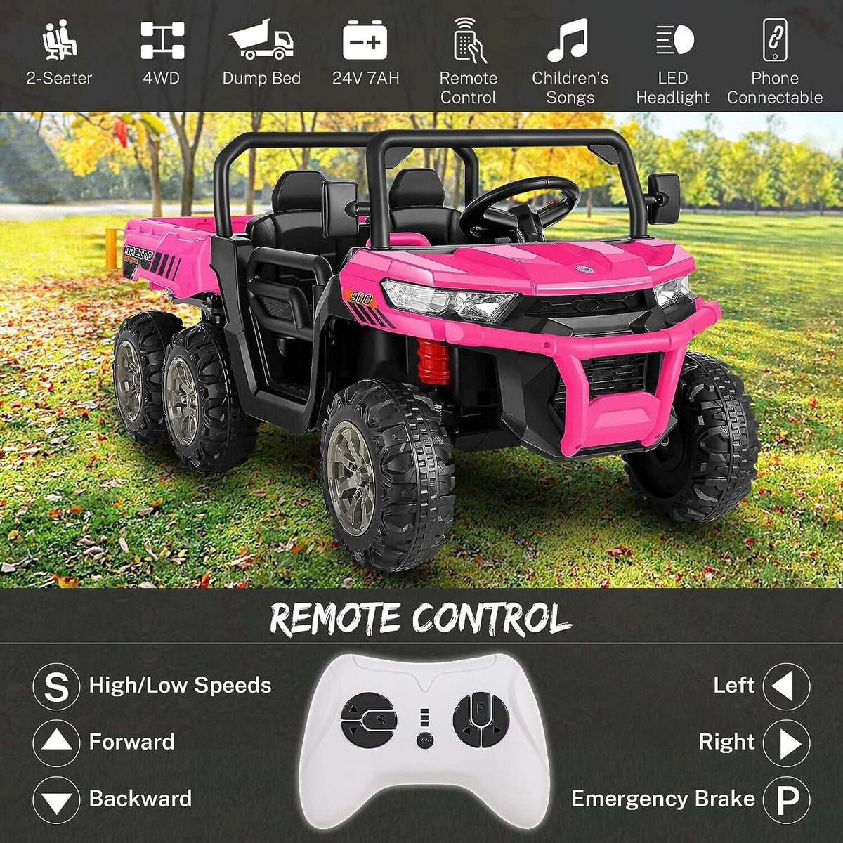 Powerful 24V UTV Ride-On with Dump Bed and 4WD - Perfect for Adventure Seekers! MagicCars