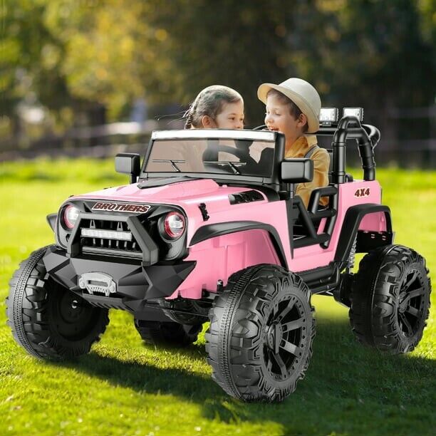 Premium 24V Kids Ride On Truck with Remote Control, Spring Suspension, and LED Lights