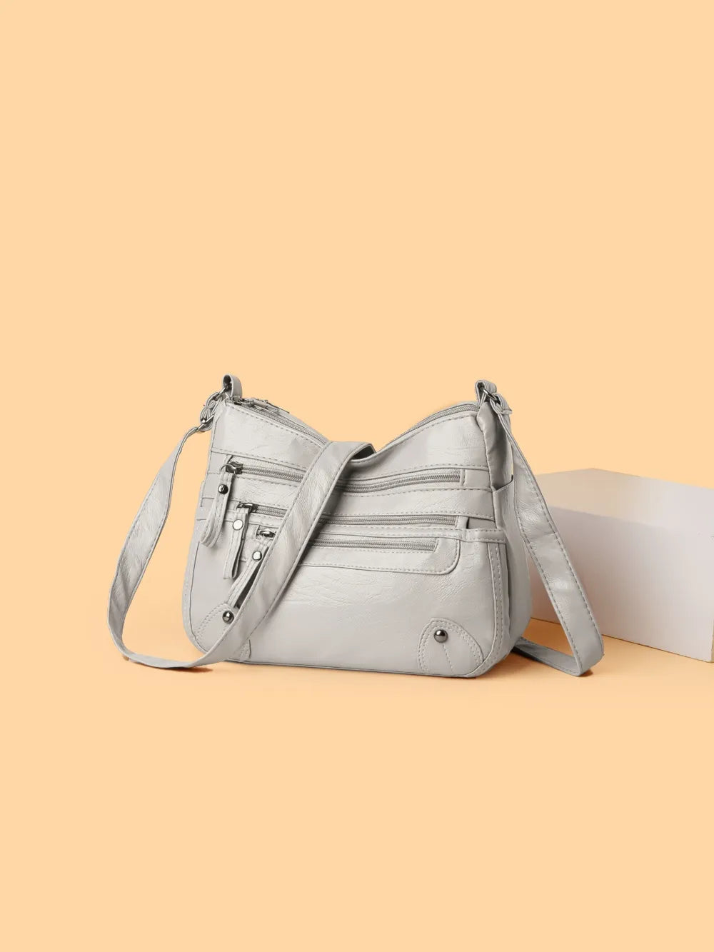 PU Leather Multi Pockets Shoulder Bag