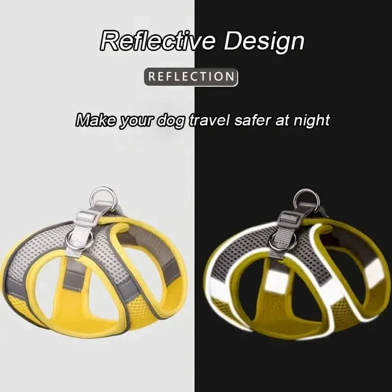 Reflective Dogs Harness with Leash Adjustable Harness Vest Breathable Collars