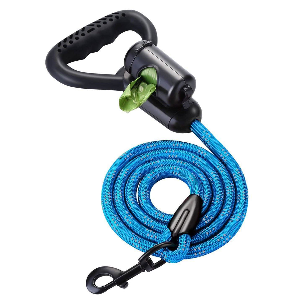 Reflective Durable 2-in-1 Dog Leash 5ft Hands-Free Waste Bag Dispenser