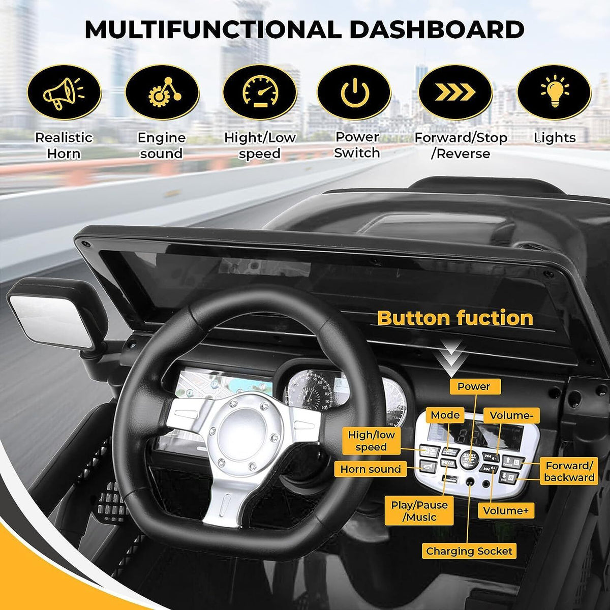 Remote Control Lamborghini Electric Ride-On Car for Kids 24/12V