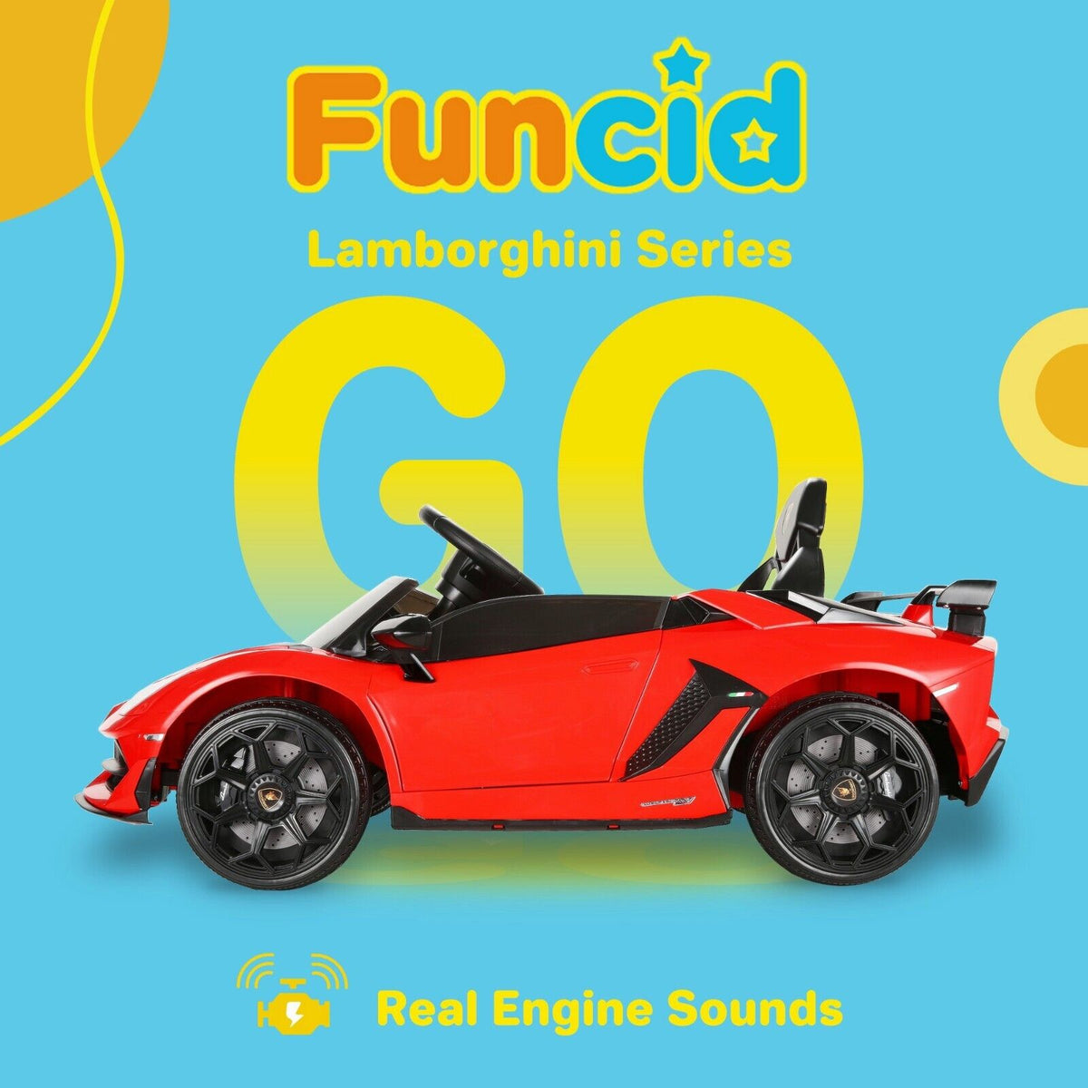Remote Control Lamborghini Electric Ride-On Car for Kids 24/12V