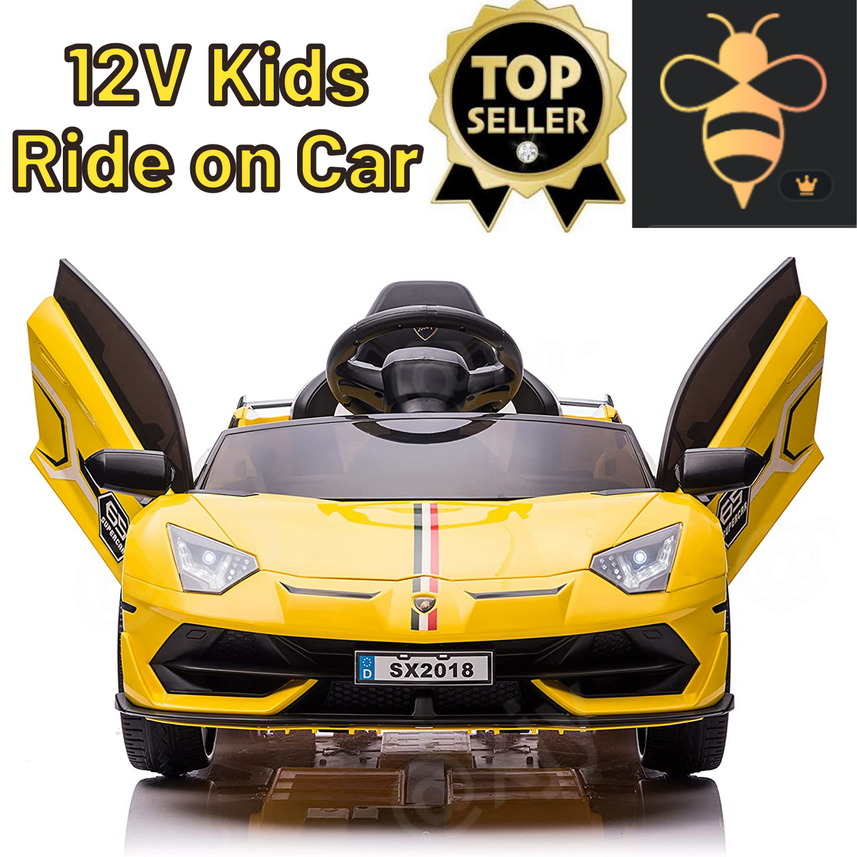 Remote Control Lamborghini Electric Ride-On Car for Kids 24/12V