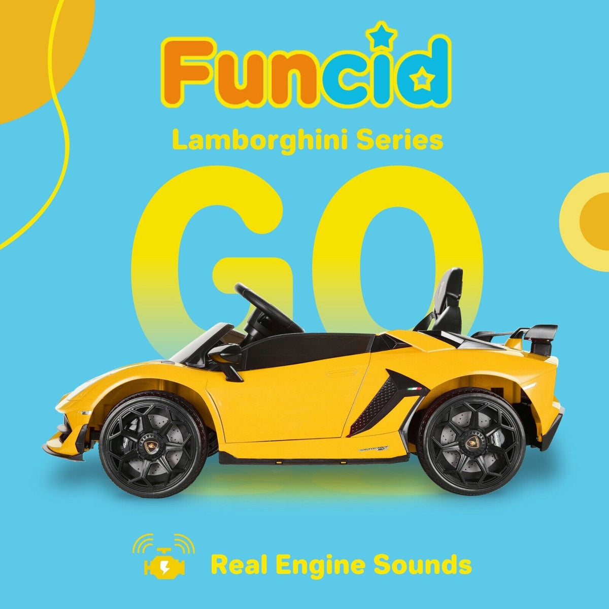 Electric Lamborghini Ride-On Car for Kids with Remote Control - 24/12V Truck Design