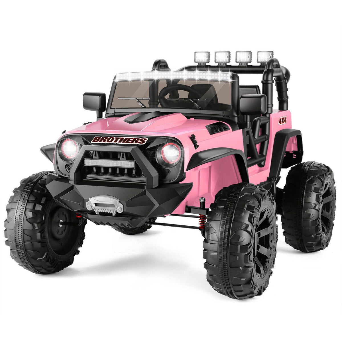 400W 2-Seater Electric Ride-On Jeep for Kids with LED Lights and Remote Control