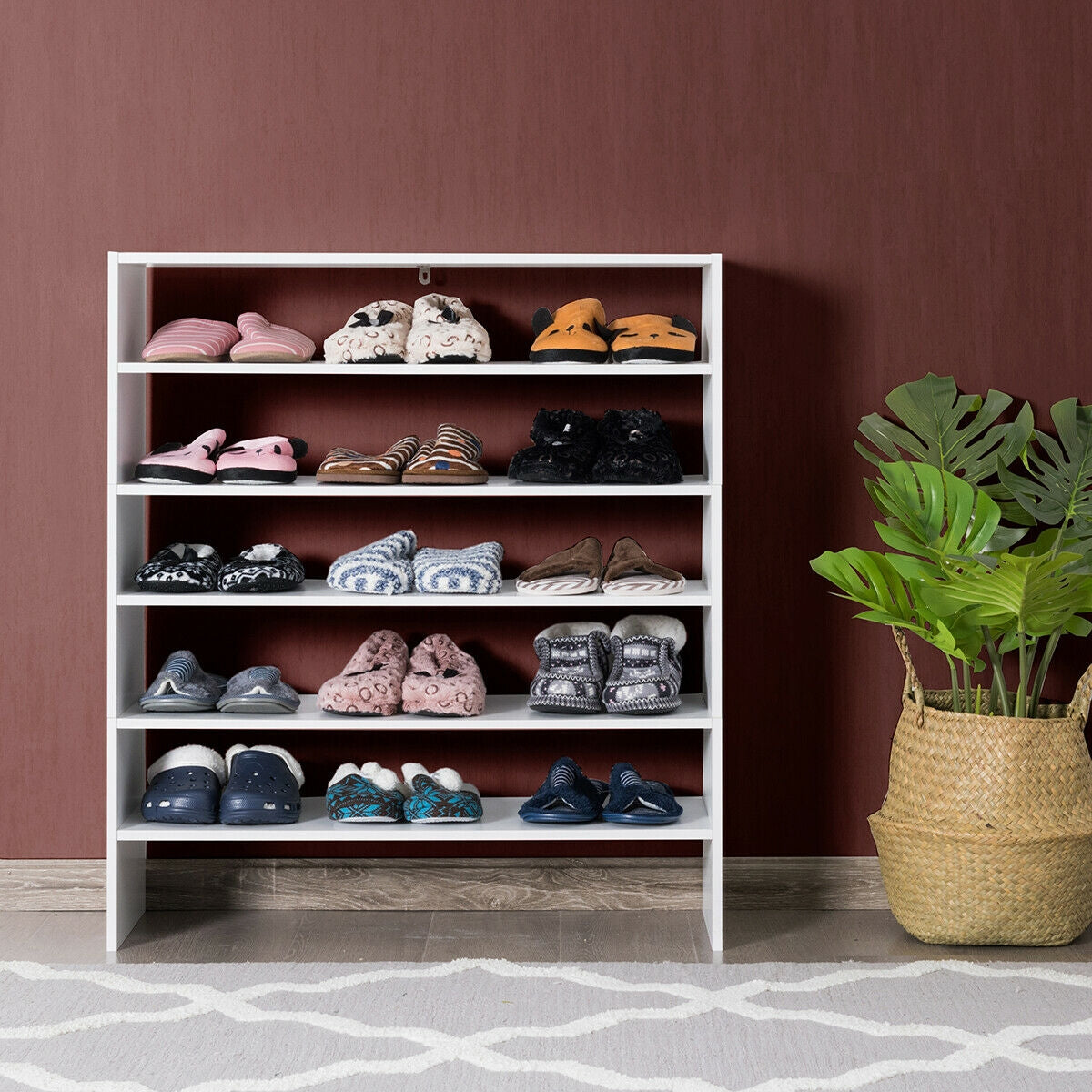 3 Pieces 31-Inch Stackable Multi-Shape Shoe Rack