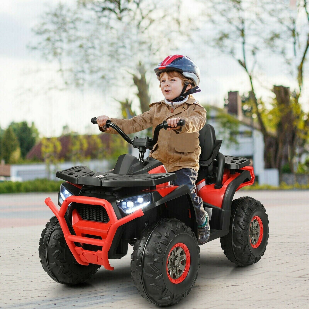 12 Volt Children's Electric Four-Wheeler ATV Quad with MP3 Player and LED Illumination