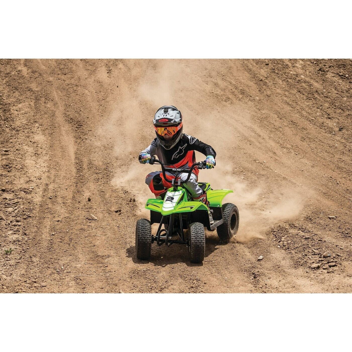 Razor 24V Dirt Quad SX McGrath Electric Ride-On - Green - Boost Motor Abilities