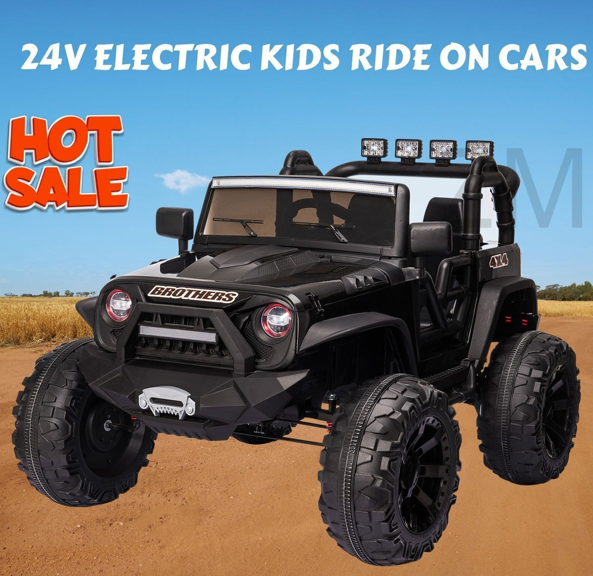 Electric 24V Battery Kids Ride On Car Toy Truck with USB, Bluetooth, and Remote Control Features