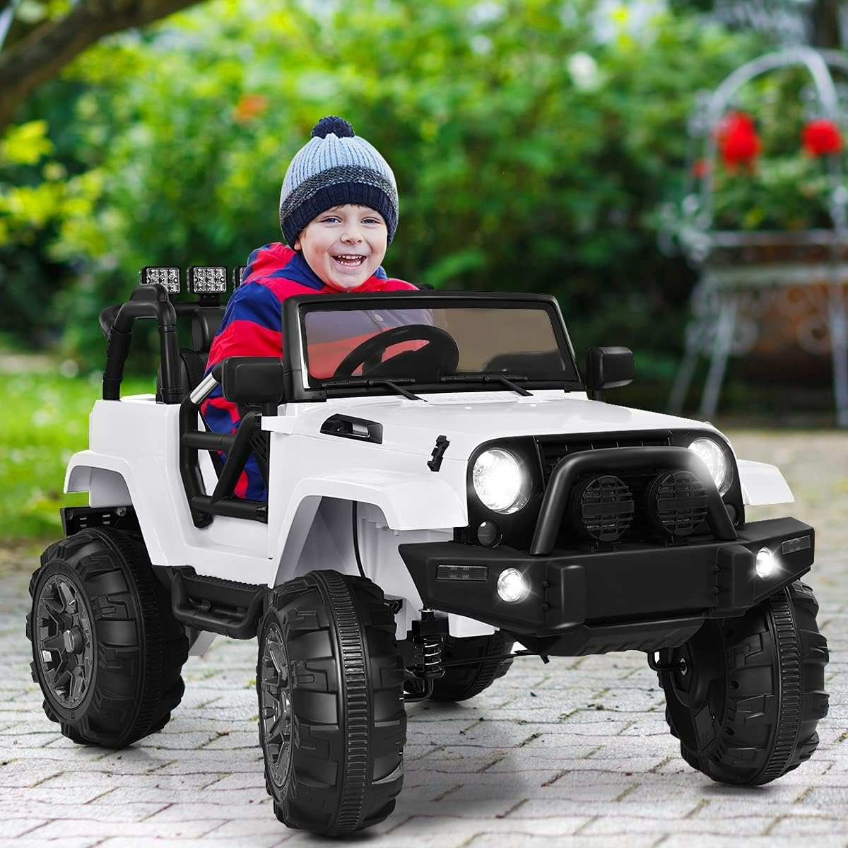 12V Electric Jeep Ride-On Car with Parental Remote Control and MP3 Player for Kids