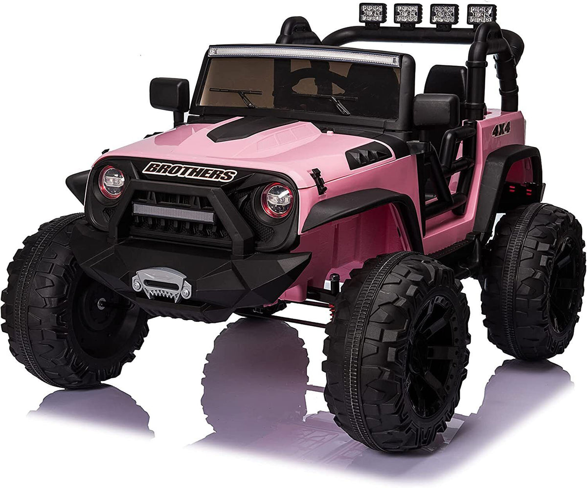 2 Seater Electric Kids Ride On Truck Car with Parent Remote Control and LED Lights - 24V 2x200W