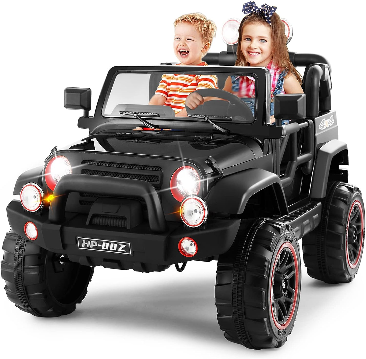 2 Seater Electric Ride-on Truck with Car Cover and Parental Remote Control - 12V Kids Vehicle