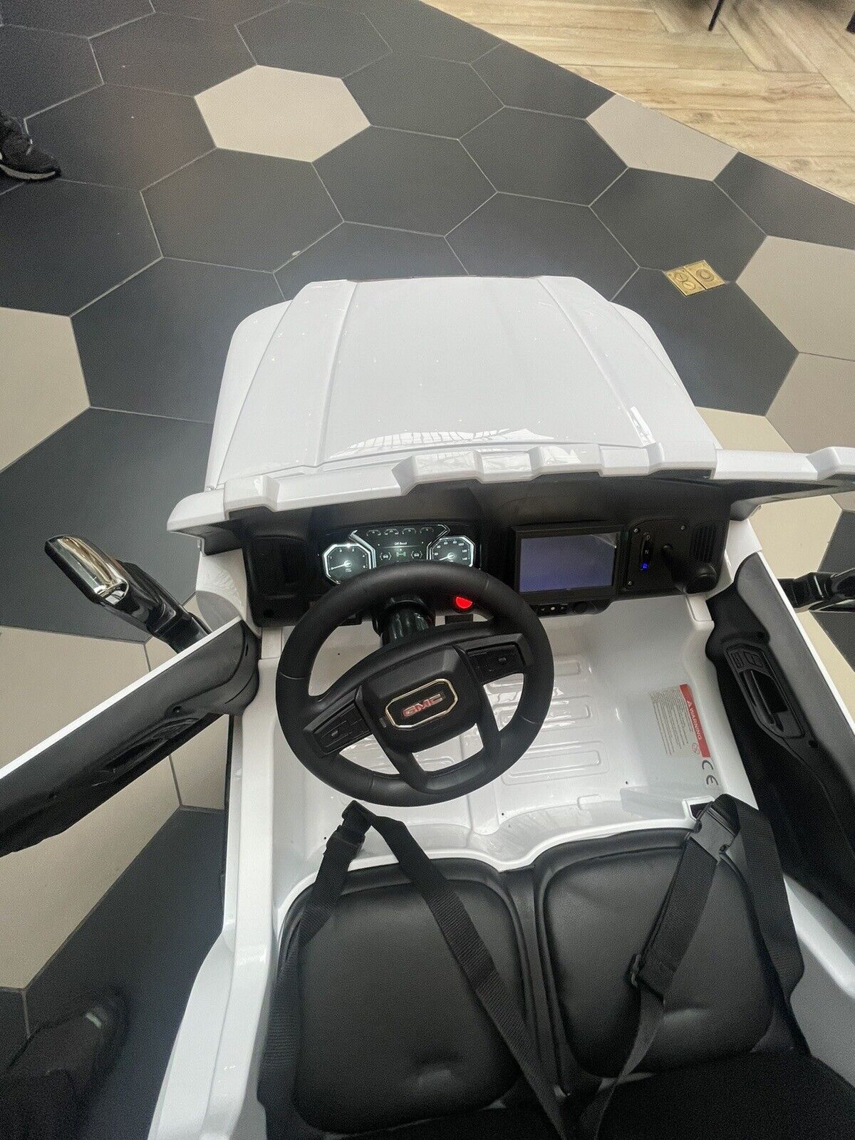 24V Interactive TV GMC Ride On Electric Toy 4x4 with Leather Seating and Advanced Rubber EVA Tires - Remote Control