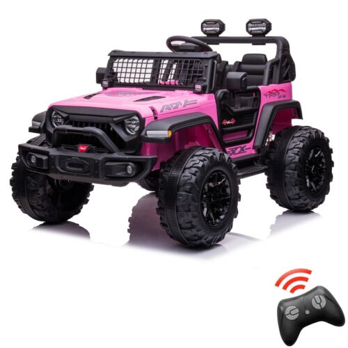 Extra Large Pink Ride-On Car for Kids with 24V Battery and 2 Seats - Includes Remote Control for Parental Supervision
